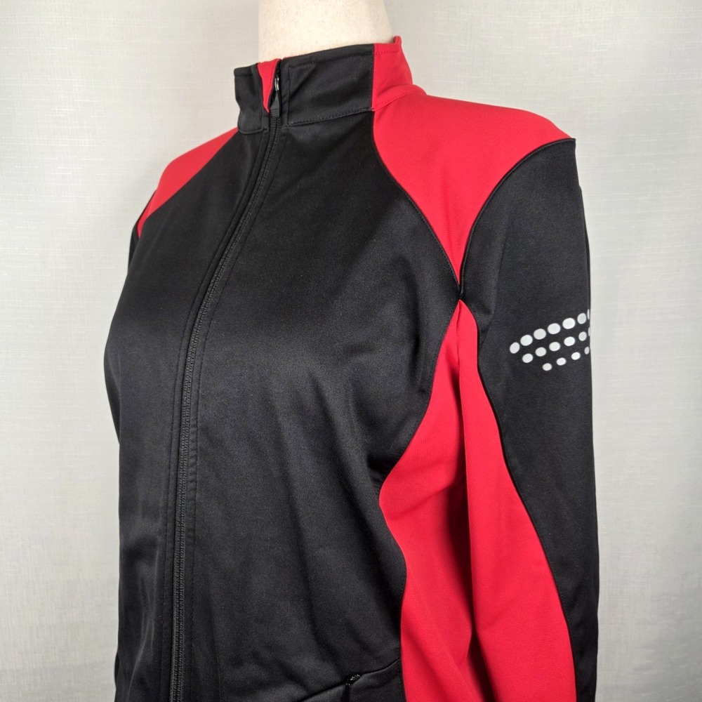 Pearl Izumi Black & Red Cycling Jacket Women's L Fleece Jersey Lightweight‎